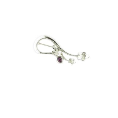 Sterling Silver Brooch set with Rhodolite Garnet