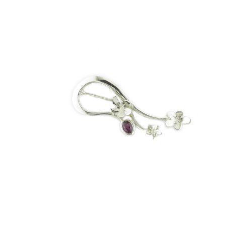 Burren Collection Sterling Silver Brooch set with Rhodolite Garnet