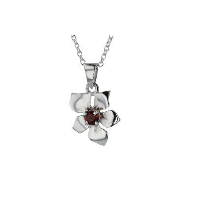 Sterling Silver Burren Pendant set with Rhodalite Garnet