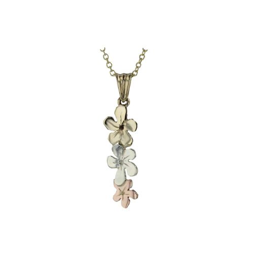 Burren Collection Trilian Style 9ct. Gold Burren Flower Pendant