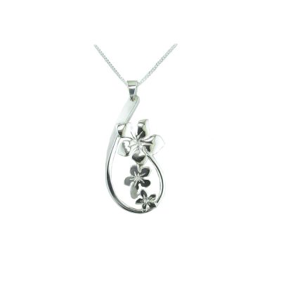 3 Flower Silver Burren Pendant