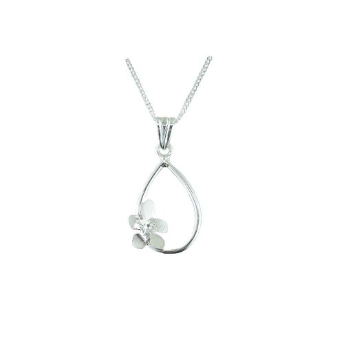 Burren Collection Silver Burren Pendant with Burren Flower