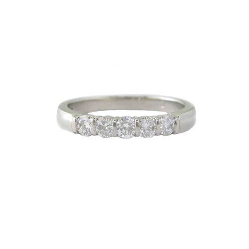 Eternity Rings Platinum Ring set with 5 Diamonds