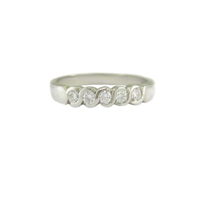 Platinum Eternity Ring Set with 5 Diamonds