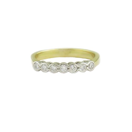 Eternity Rings 18ct. Yellow Gold Eternity Ring Set with 7 Diamonds in Platinum