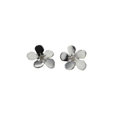9ct. White Gold Saxfrage Burren Flower Earrings