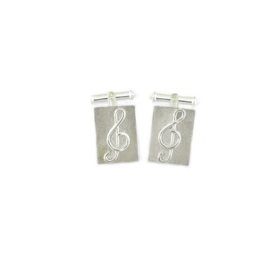 Sterling Silver Treble Clef Cufflinks