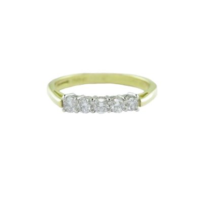 18ct. Gold Eternity Ring with 5 Diamonds