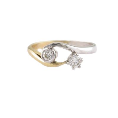 18ct. White & Yellow Gold Diamond Ring