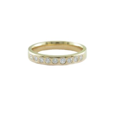 18ct. Red Gold Eternity Ring with 9 Diamonds