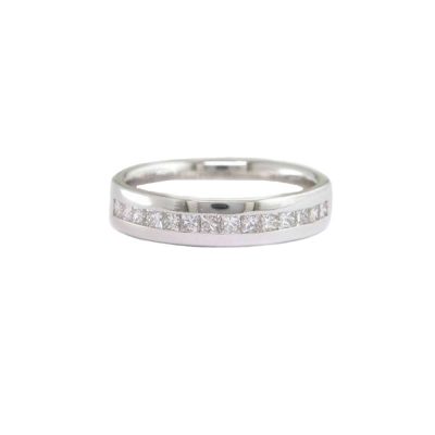 18ct. White Gold Ring Channel set with Princess cut Diamonds