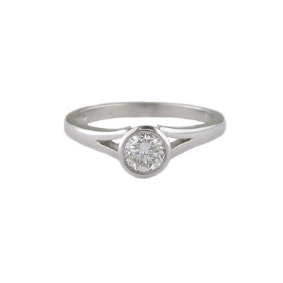 Platinum Bezel set Solitaire Diamond Ring