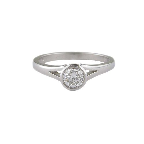 Engagement and Diamond Rings Platinum Bezel set Solitaire Diamond Ring