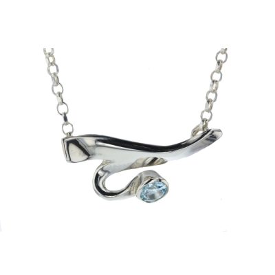 Blue Topaz Sterling Silver Pendant