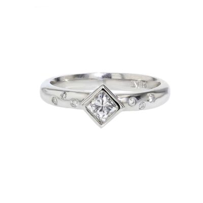Platinum Ring with Princess Cut Diamond