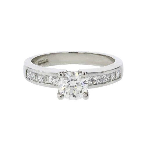 Engagement and Diamond Rings Platinum Diamond Ring, Channel set Shoulders