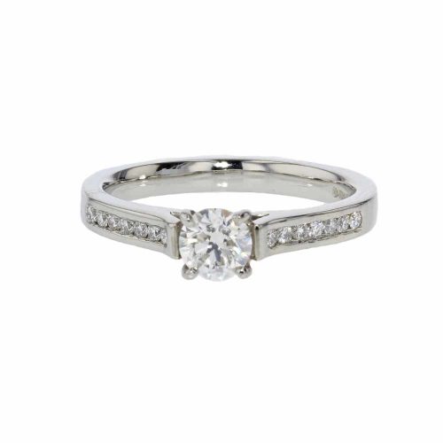 Engagement and Diamond Rings Platinum Diamond Ring with Diamond set Shoulders