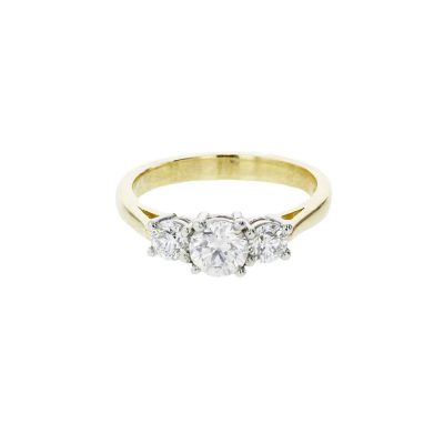 18ct. Yellow Gold, 3 Stone Diamond Ring