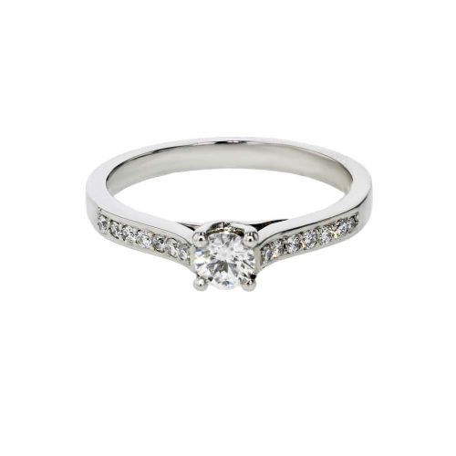 Engagement and Diamond Rings Platinum Ring with Pavé set Diamonds