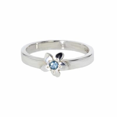 Sterling Silver Burren Flower Ring with Topaz