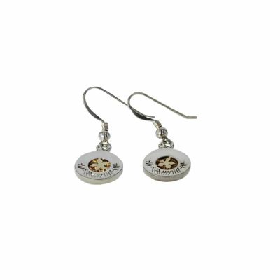 Drop Earrings with 9ct. Gold Burren Flower