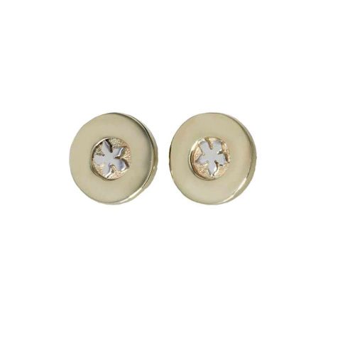 Burren Collection 9ct. Gold Round Burren Flower Earrings