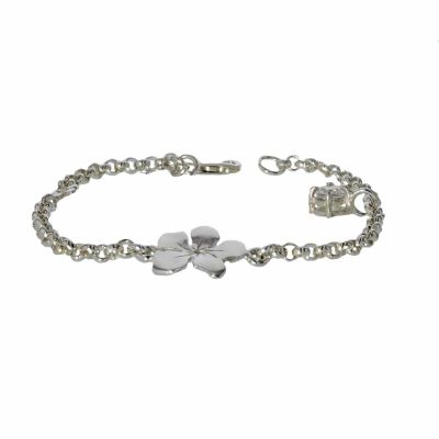 Sterling Silver Burren Flower Charm Bracelet
