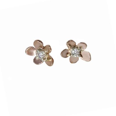 9ct Rose Gold Burren Flower Earrings