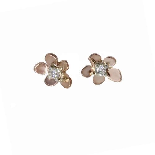 Burren Collection 9ct Rose Gold Burren Flower Earrings
