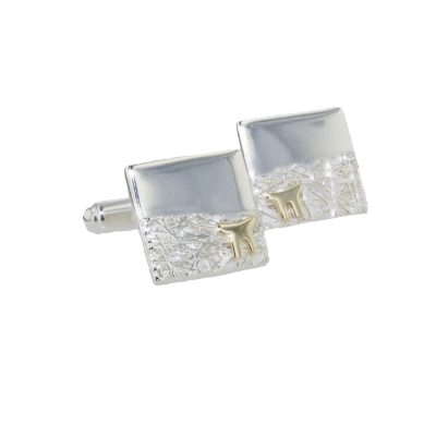 Sterling Silver Burren Cufflinks, 9ct. Gold Dolmen