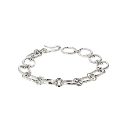 Handmade Oval Link Sterling Silver Bracelet