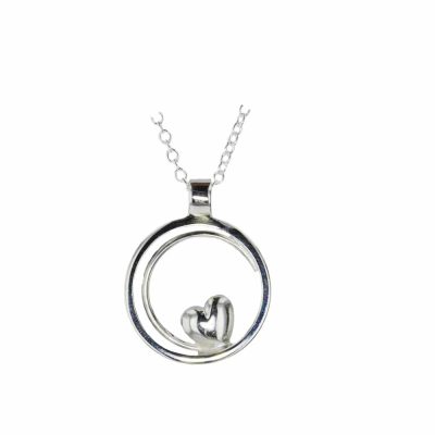 Sterling Silver Circular Heart Pendant