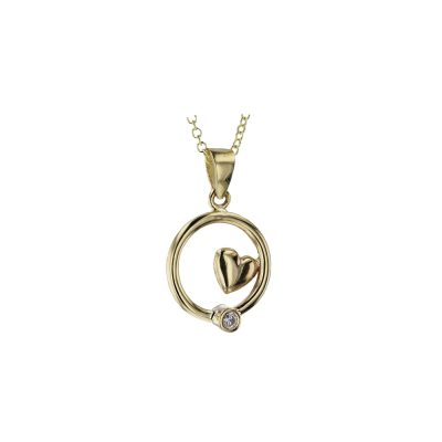9ct. Gold Pendant with Inset Heart
