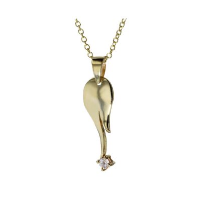 9ct. Gold Swan Pendant with Cz