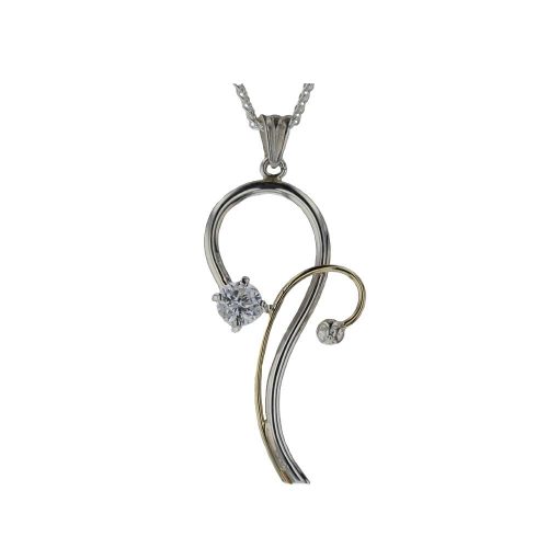 Jewellery Sterling Silver and Yellow Gold Pendant