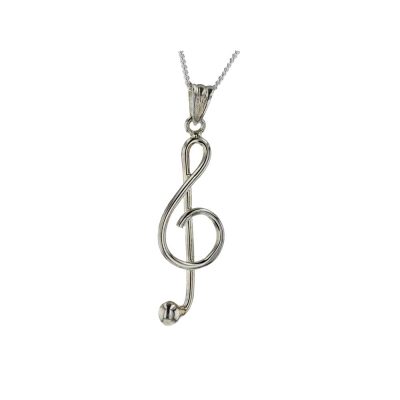 Sterling Silver Trebel Clef Pendant