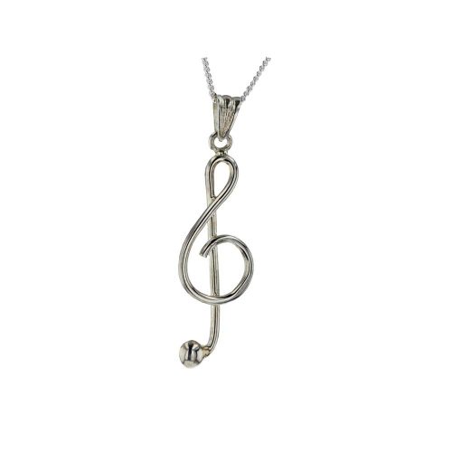 Jewellery Sterling Silver Trebel Clef Pendant