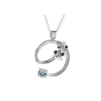 Sterling Silver and Blue Topaz Burren Pendant