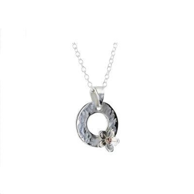 Single Burren Flower Silver Pendant