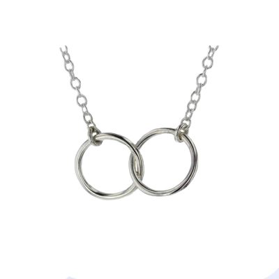 Double Circle Pendant in Sterling Silver