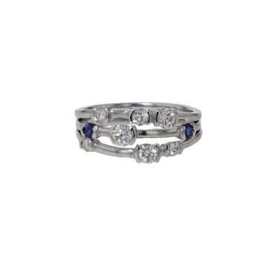Sapphire and Diamond Multistone Stacking Ring