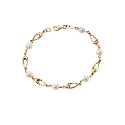 Bracelets 9ct. Yellow Gold and Freshwater Pearl Bracelet