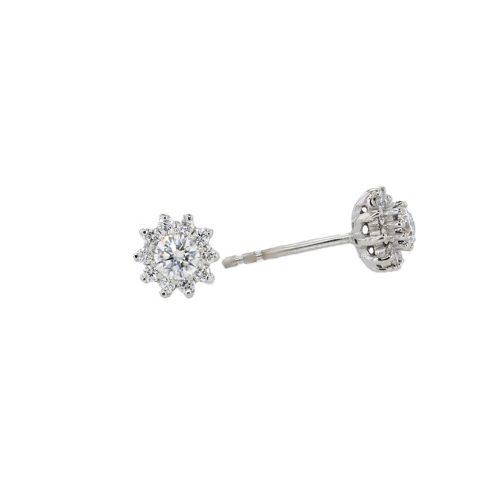 Earrings 18ct White Gold Diamond Cluster Earrings