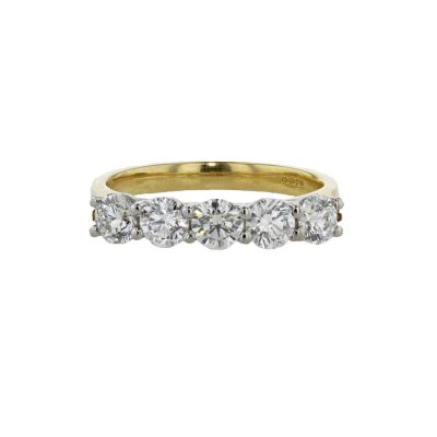 18ct Yellow Gold Ring set with 5 Diamonds