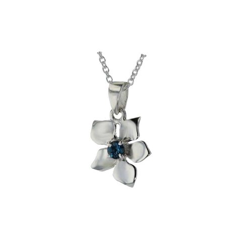 Burren Collection Sterling Silver Burren Pendant set with London Blue Topaz