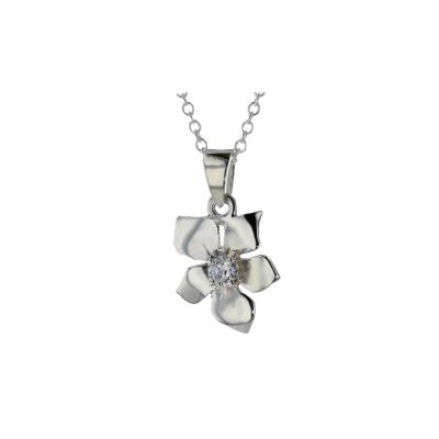 Sterling Silver Burren Pendant set with CZ