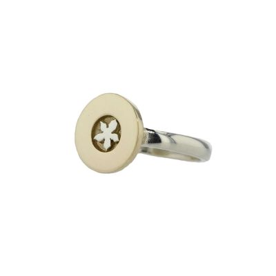9ct Yellow Gold and White Gold Burren Flower Ring