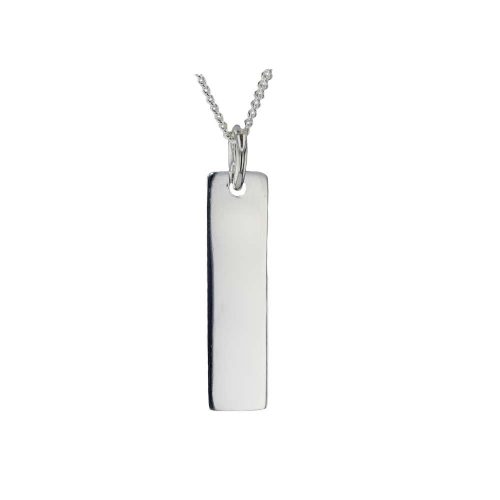 Gents Jewellery Sterling Silver Ingot Rectangular Pendant