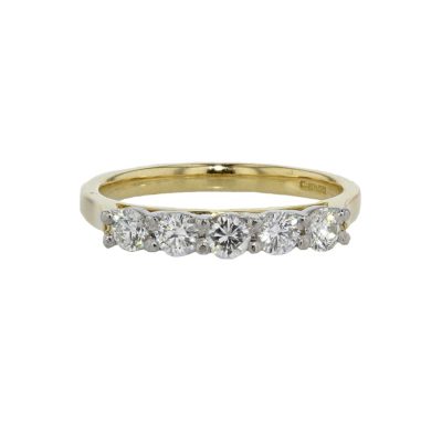 18ct Yellow Gold Eternity Ring set with 5 Diamonds