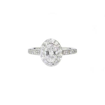 Platinum Oval Diamond Cluster Ring
